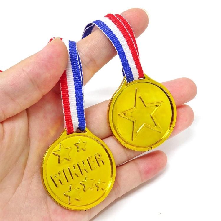 10Pcs/20Pcs Award Medals Golden Medals with Neck Ribbon, Kid Children Teens Reward Medals Winner Medals for Competitions