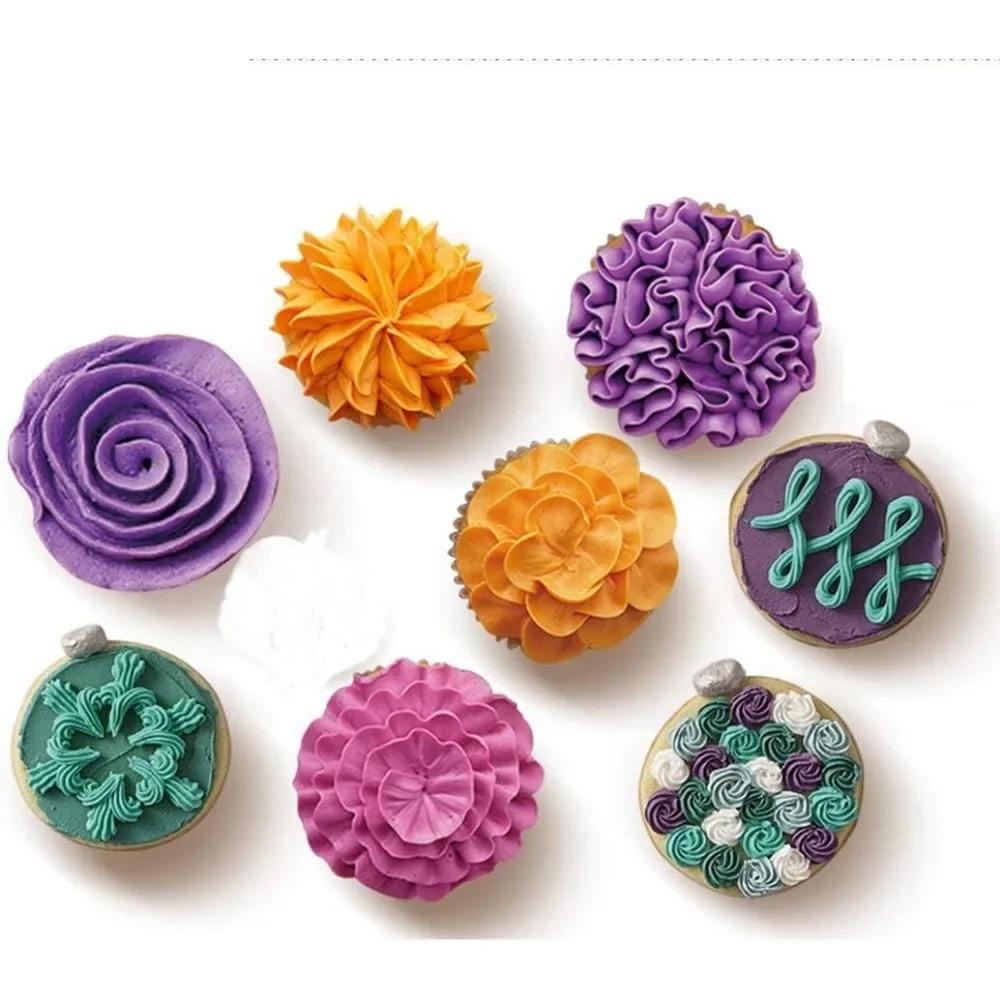 Für 8 Stück Edelstahl-Blumen-Spritztüllen – ideale Rüschen-Backwerkzeuge für Cupcakes, Gebäck und Kuchendekoration.