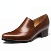 Retro Mens Business Shoes High Heels 5 Cm Height Luxury Genuine Leather Handmade Quality Elegant Wedding Social Formal Shoes Man
