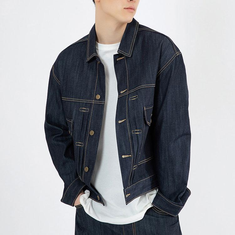 Pointed Collar Denim Jacket Long Sleeve Shirt Men Shirts LE2301JK35