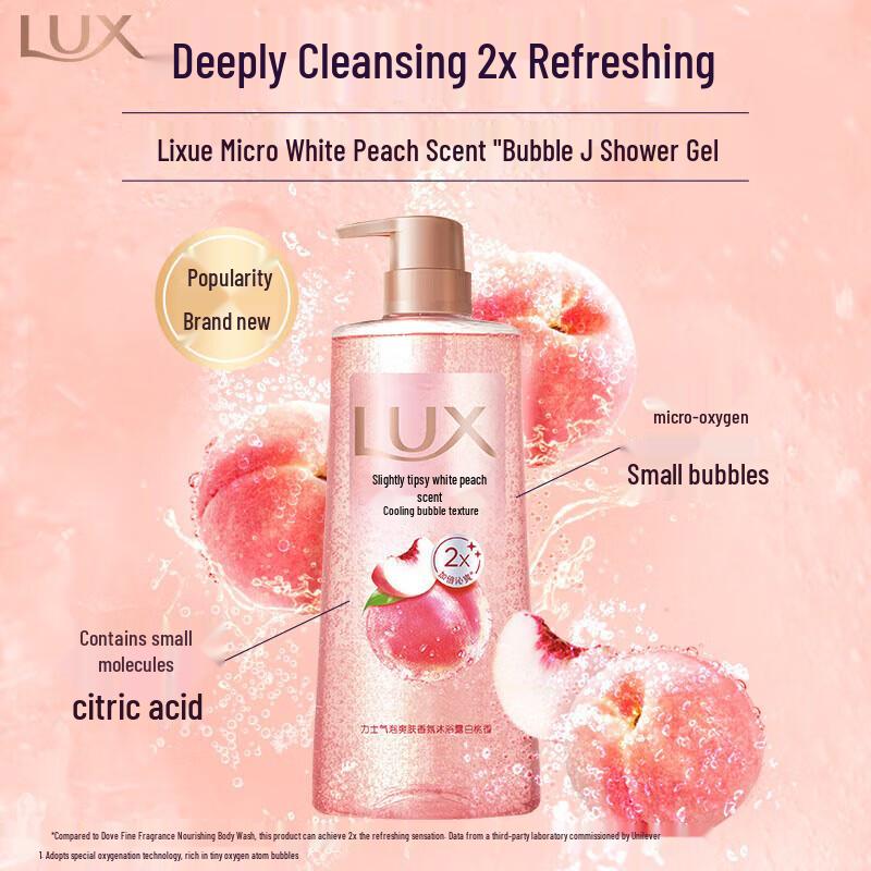 LUX White Peach Scented Bubble Shower Gel