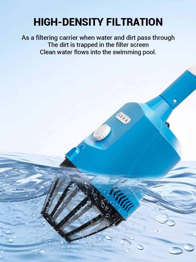 Handheld Pool Vacuum Cleaner, Rechargeable Pool Vacuum Cleaner for Spas Hot Tubs Small Pools with Automatic Immersion Detector