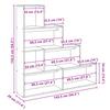 Room Divider Bookshelf 4 Tier Grey Sonoma 143.5 x 29 x 143.5 cm