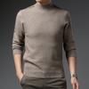 Men's Sweater Sweater Top Turtleneck Thick Winter Crewneck Dad Base Shirt Tide Solid Color