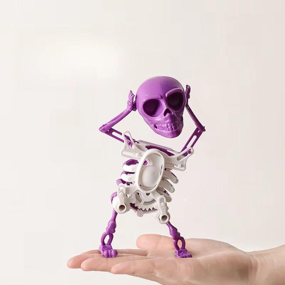 Plastic 3D Print Shaking Skull Doll Dancing Skull Spring Clockwork Toy  Kids Toddlers