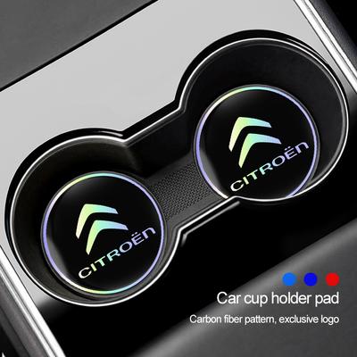 2Pcs Car Emblem Water Cup Pad Color Insulated Coasters Mat For C4 C3 C5 C5X e-C4 X C-Elysee Berlingo C1 C6 C2 C-Crosser