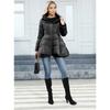 Winter Women's Quilted Trench Coat, Stand Collar Slim Fit Cotton Coat with A-Line Hem, Thick Waist-Defining Parka for Cold Weather