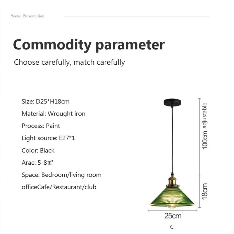Nordic Glass Pendant Light Green Hanging Lamps Living Room Decor Luminaire Hall Bedroom Dining Room Coffee Indoor Fixture Lustre