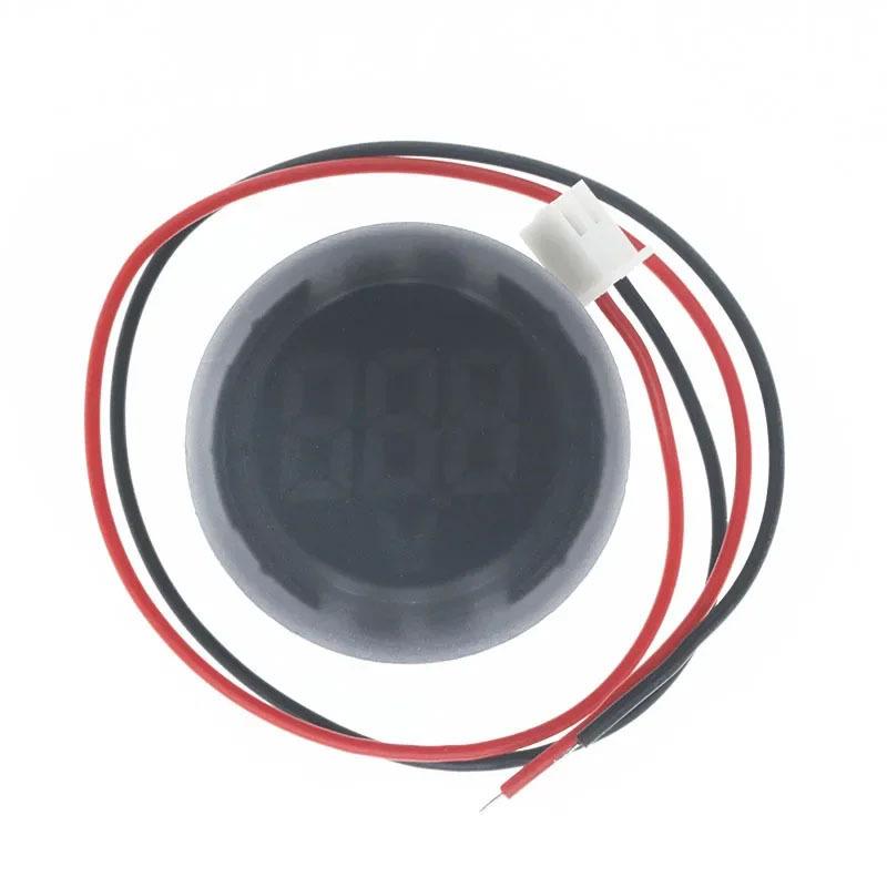 Round LED Digital Voltmeter 4-100V, Two-Wire with Reverse Connection Protection