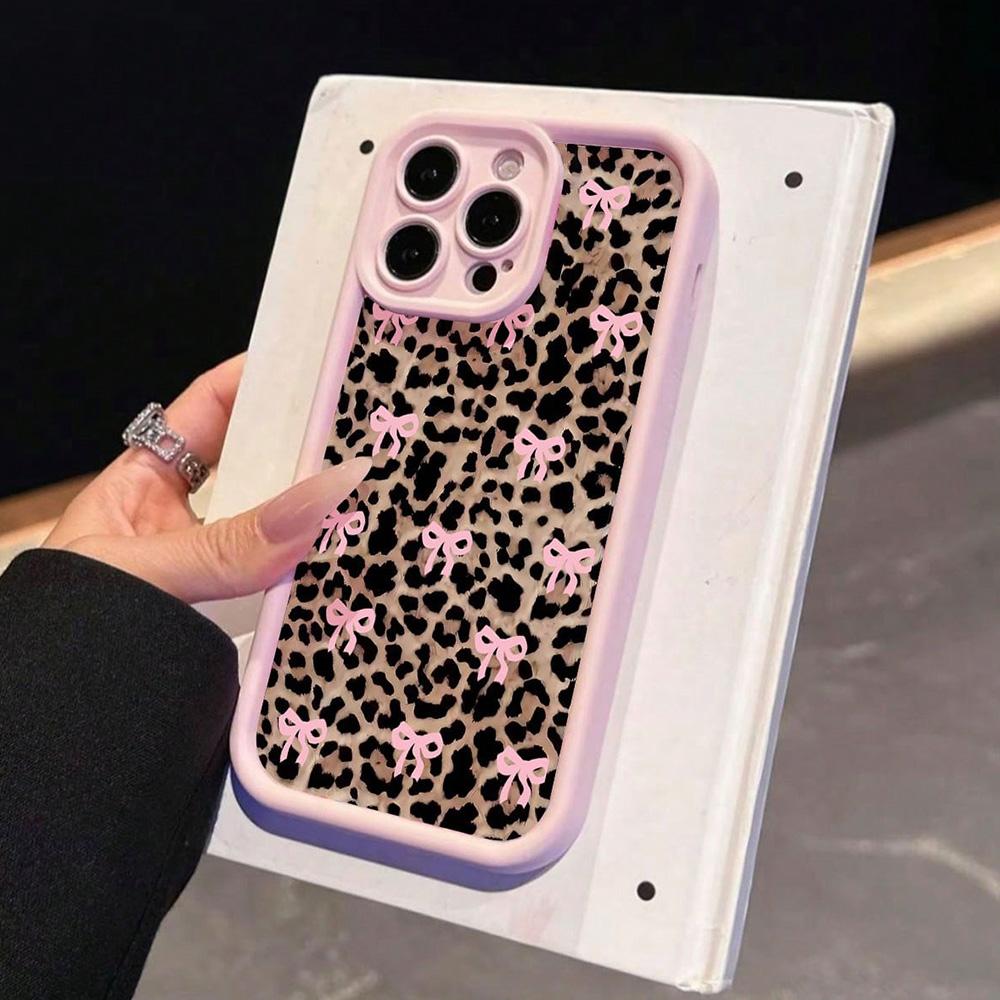 Pink Bow Lily Flower Leopard Print Pattern Phone Case For iPhone 17 16 15 14 13 12 11 Pro Max XS X XR 7 8 Plus 16E 17 Air Cover