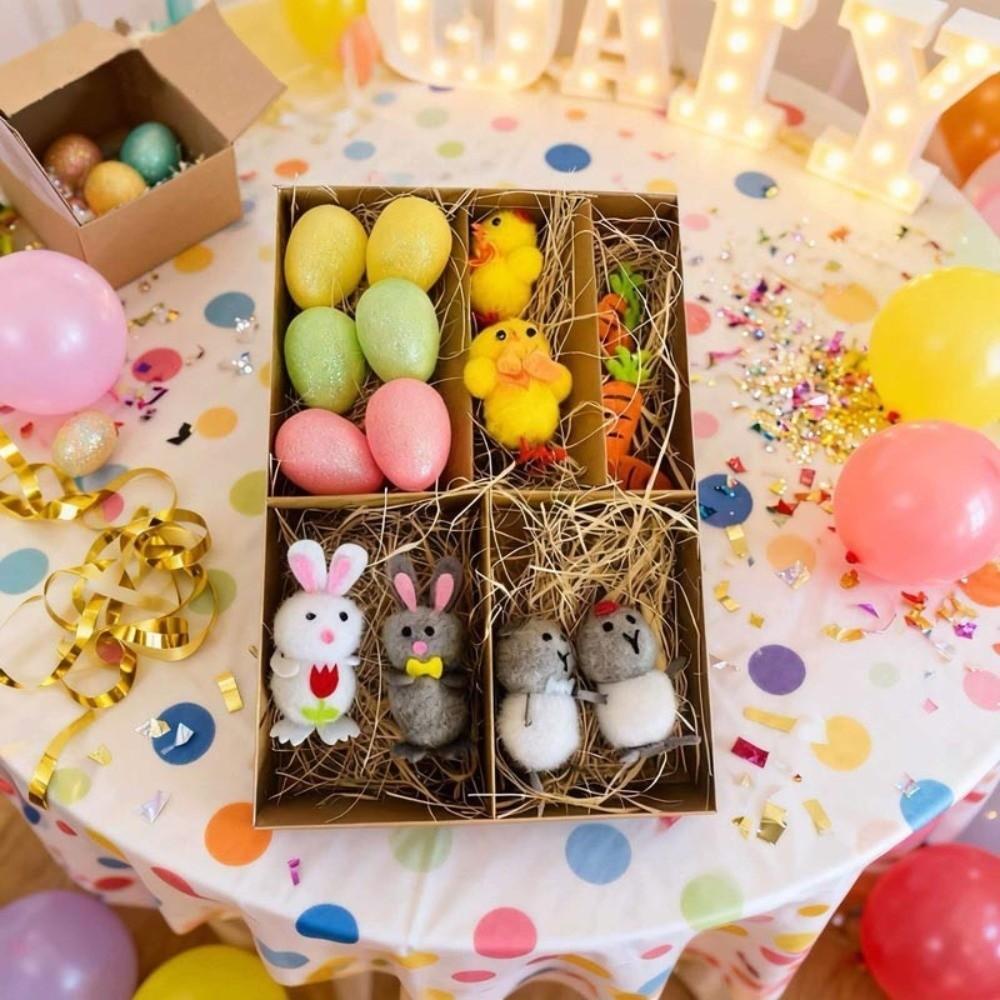 Happy Easter Easter Eggs Chick Ornament Handmade Bunny Chicken Doll  Festival Party