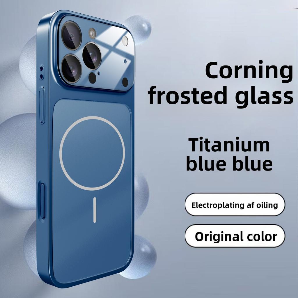Original Glass Nano Armor Phone Case For For Iphone17 16 15 14 13 Pro Max 17Pro Air Magnetic For Magsafe Wireless Charge Cover Funda