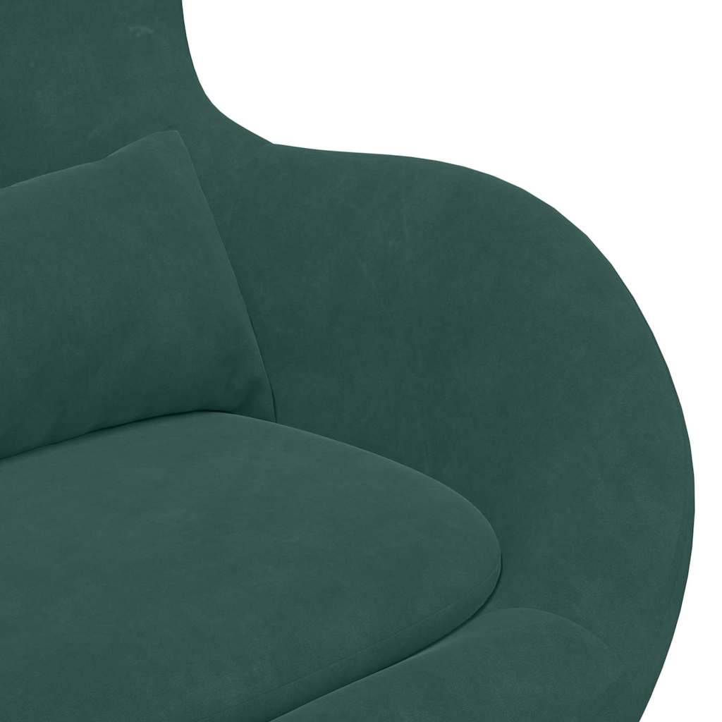 Egg Chair Dark Green 63 x 73 x 90 cm Velvet