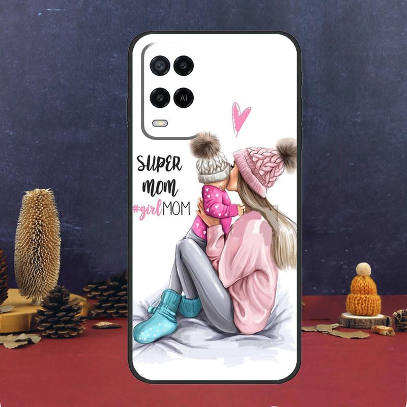Fashion Super Mom Case For Oppo A16 A76 A96 A17 A57 A40 A60 A80 A98 A58 A78 A18 A38 A54 A74 A94 A15 A5 A6 Pro