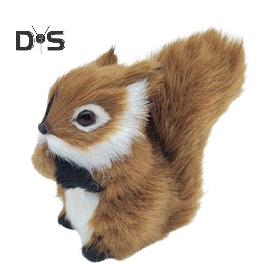 

Плюшевая фигурка белки, реалистичная имитация, модель белки, реалистичное искусственное меховое животное, миниатюрное украшение для домашнего офиса, рабочего стола, орнамент темно-коричневого