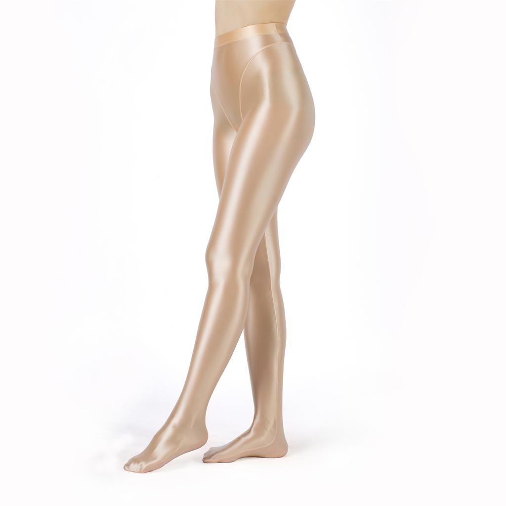 Dames Metalliske Falske Todelte Tights Høy Midje Yoga Fitness Leggings