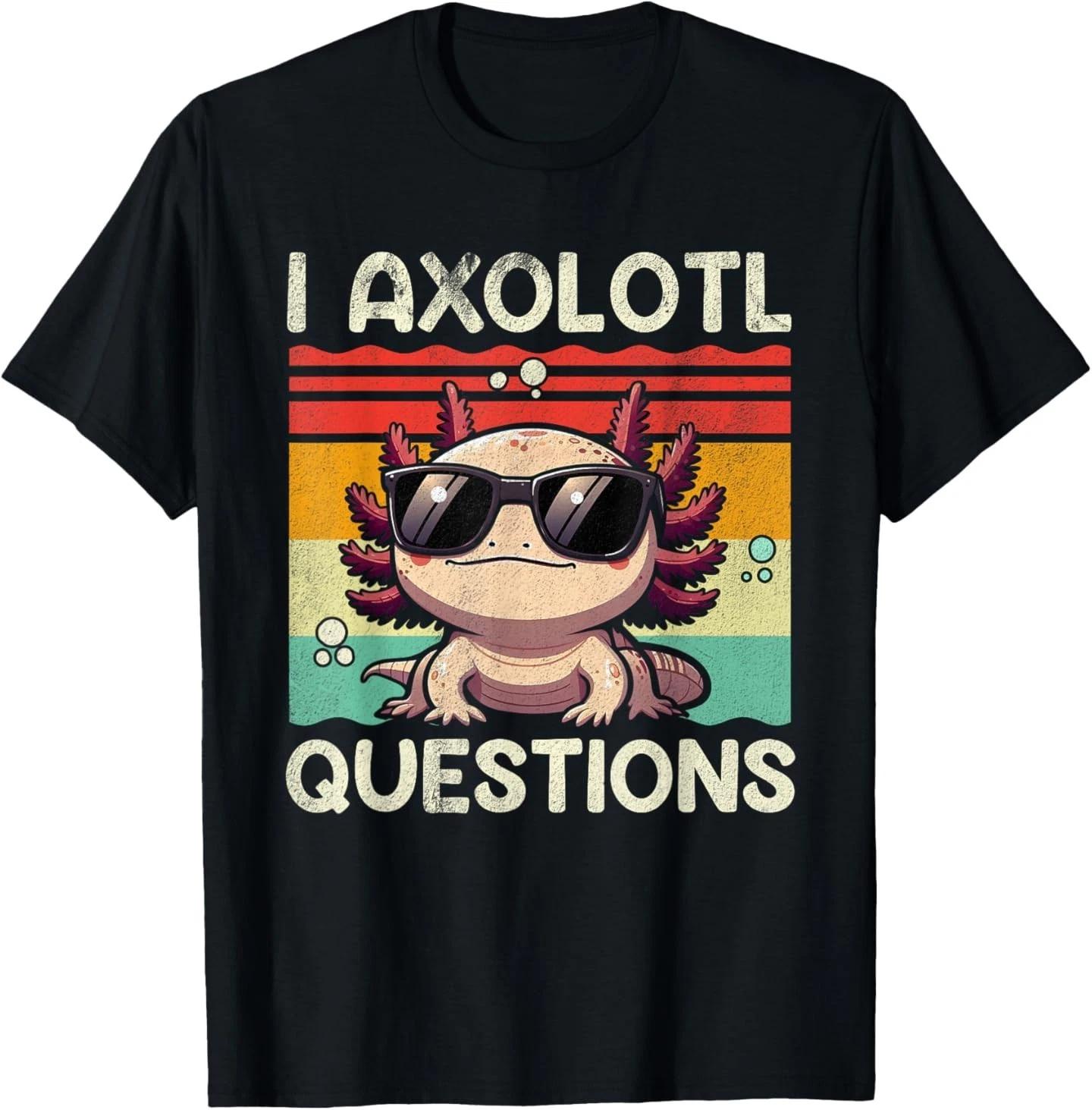 I Axolotl Questions Shirt Adults Youth Kids Retro Vintage T- Shirt S