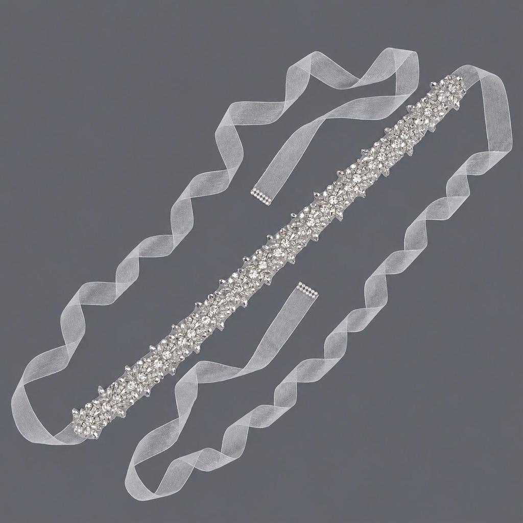 Elegant Silver Rhinestone Wedding Belt – Versatile High-End Dress Accessory for Fashion Shows and Performances