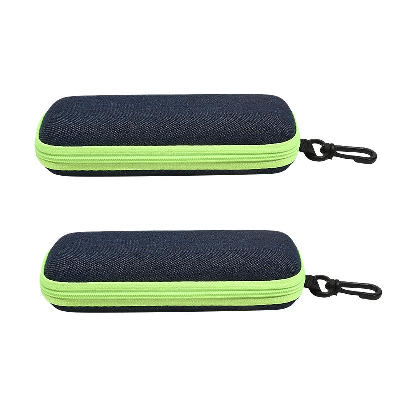 1-2pc Portable Glasses Box Zipper Sunglasses Protection Container Eyeglasses Case With Hook Reading Glasses Organizer Carry Bags