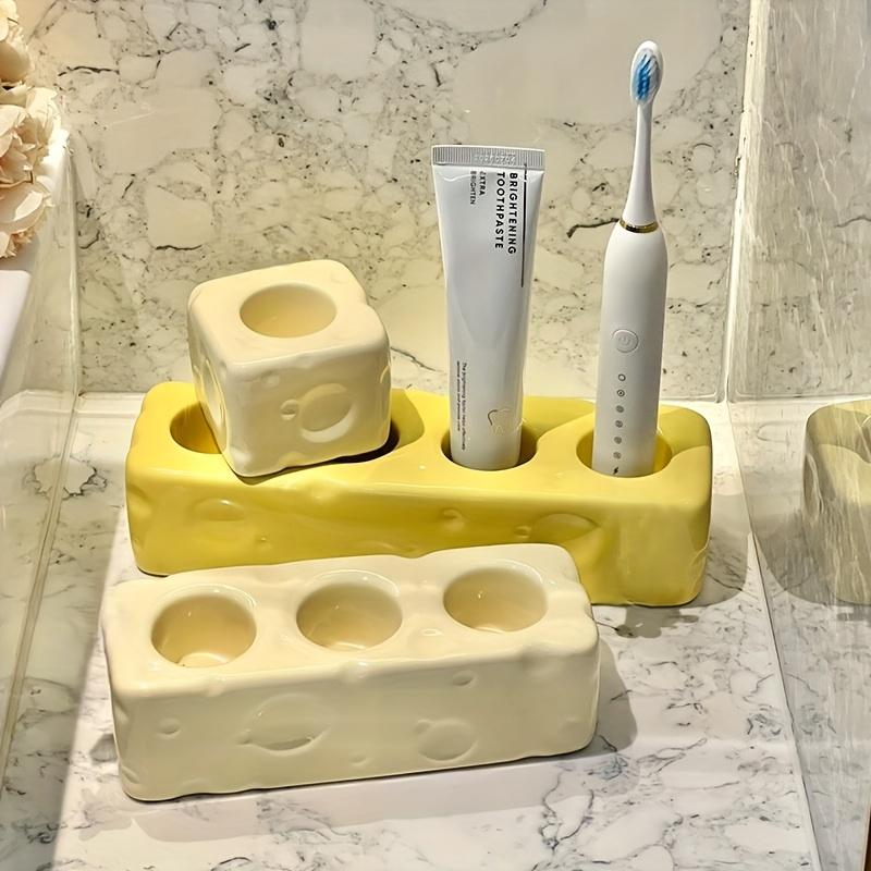 2pack ceramic toothbrush and toothpaste rack,cream style cheese shape sink,electric toothbrush,toothpaste rack,storage rack base bracket storage rack