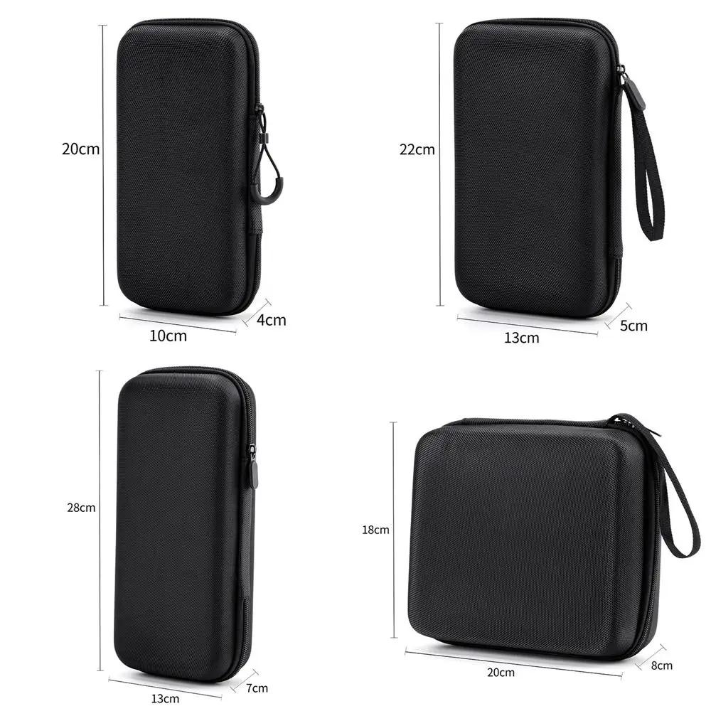New Hard Shell EVA Storage Box Black Portable Zipper Earphone Case Mini Small Bag Charging Cable