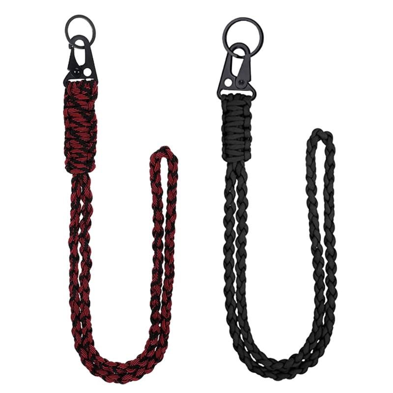 2 Stück Paracord Schlüsselanhänger mit Karabiner Paracord Halsband Schlüsselanhänger Strapazierfähiges geflochtenes Seil Halskette Schlüsselanhänger