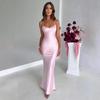 New Women's Sexy Suspender Satin Fashion Halter Strap Waist Evening Dress Dress
