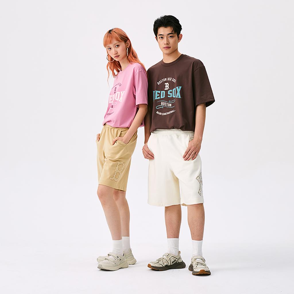 New MLB MONOGRAM Collection New York Yankees SS25 Casual Shorts Unisex Cream White 3ASPM0253-50CRS