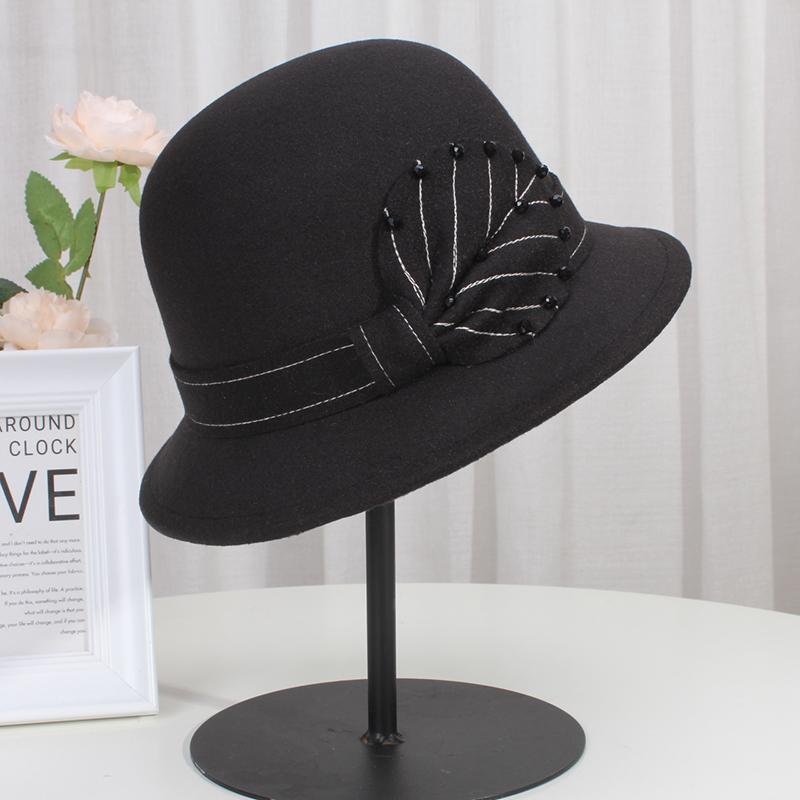 Autumn And Winter New Hat Women'S French Woolen Fisherman Hat Retro Elegant Dome Hat Versatile Basin Hat Felt Hat