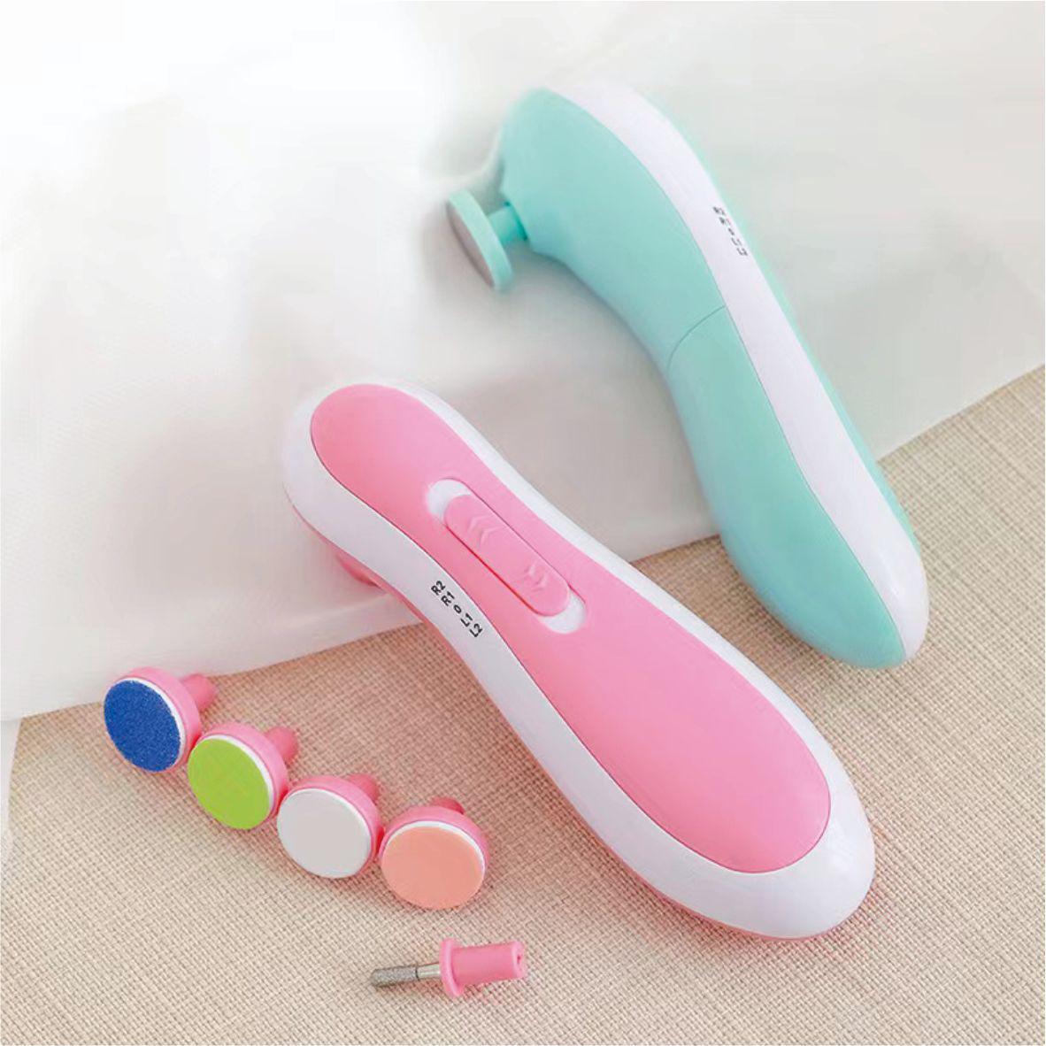 6-in-1 Electric Baby Nail File & Grinder Tool Blue - New Nail Grinder