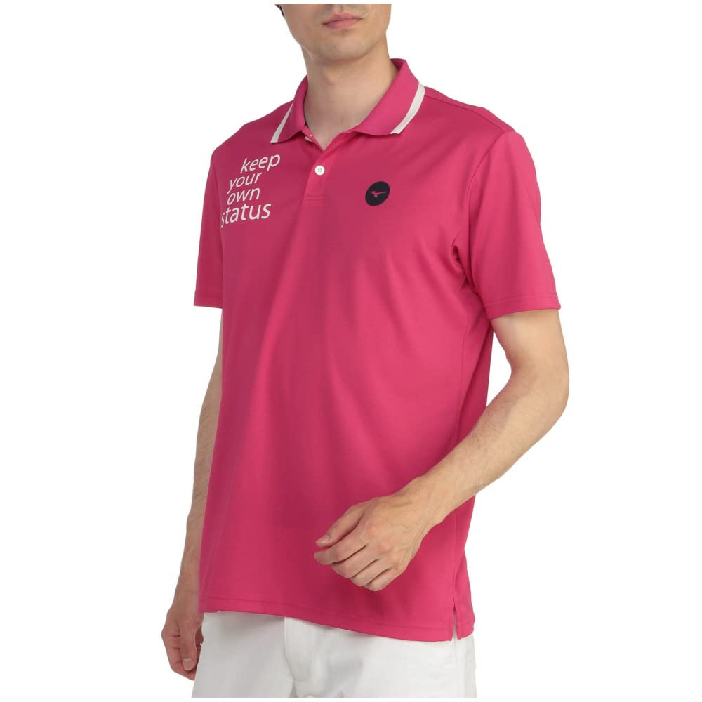 

Mizuno Golf Short Sleeve Stretch Polo Size L Wear, One-Point Shirt, E2MA2015, Pink, розовый