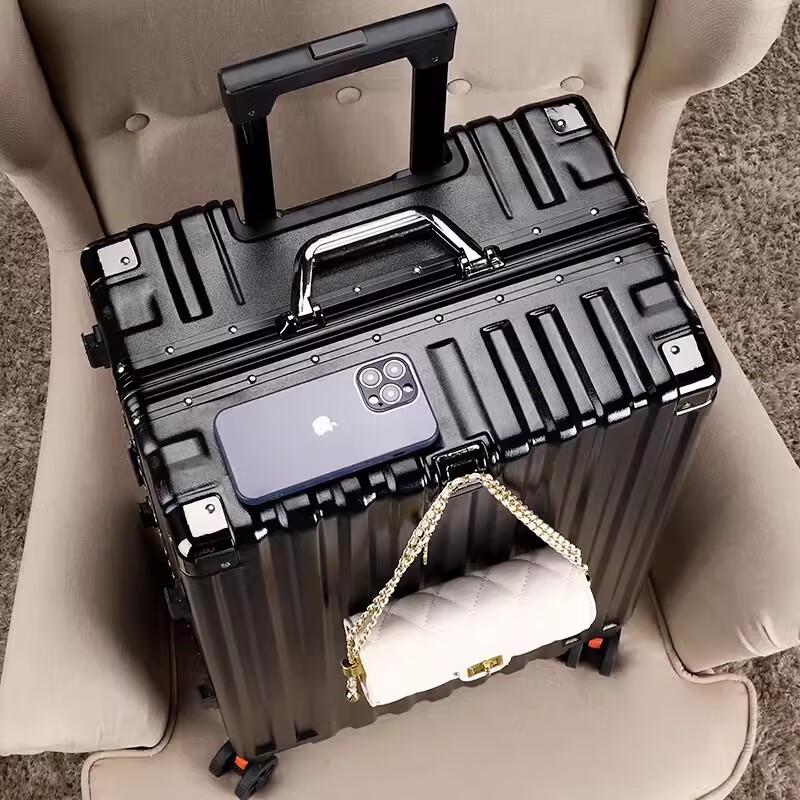 OEING Aluminum Frame Password Suitcase with Silent Universal Wheels 26