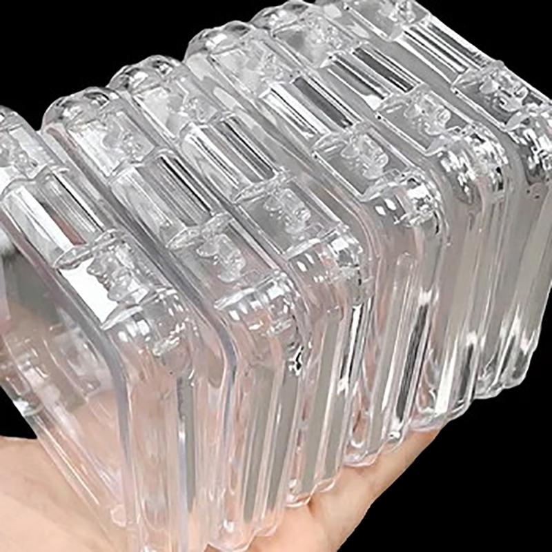1Pc Mini Storage Box Acrylic Case For Earring Ring Jewelry Packaging Square Portable Grocery Storage Transparent Badge Organizer