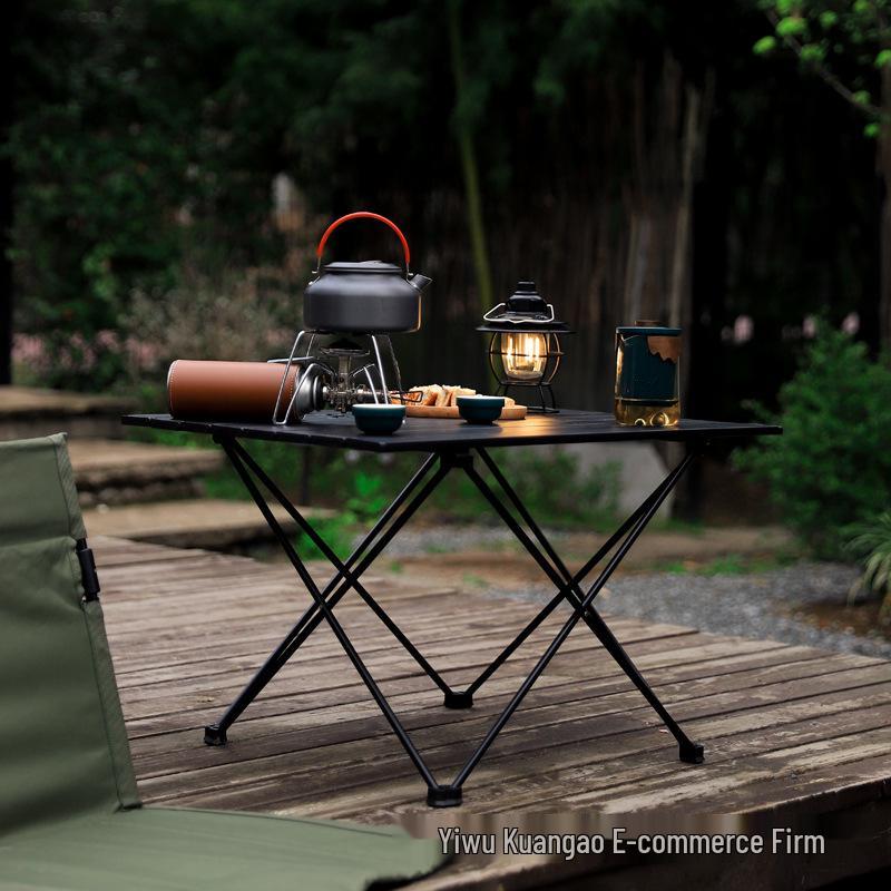 Ultralight Aluminum Folding Camping Table & Chairs - Available In Large, Medium, Small Sizes for Outdoor Picnic and Barbecue.