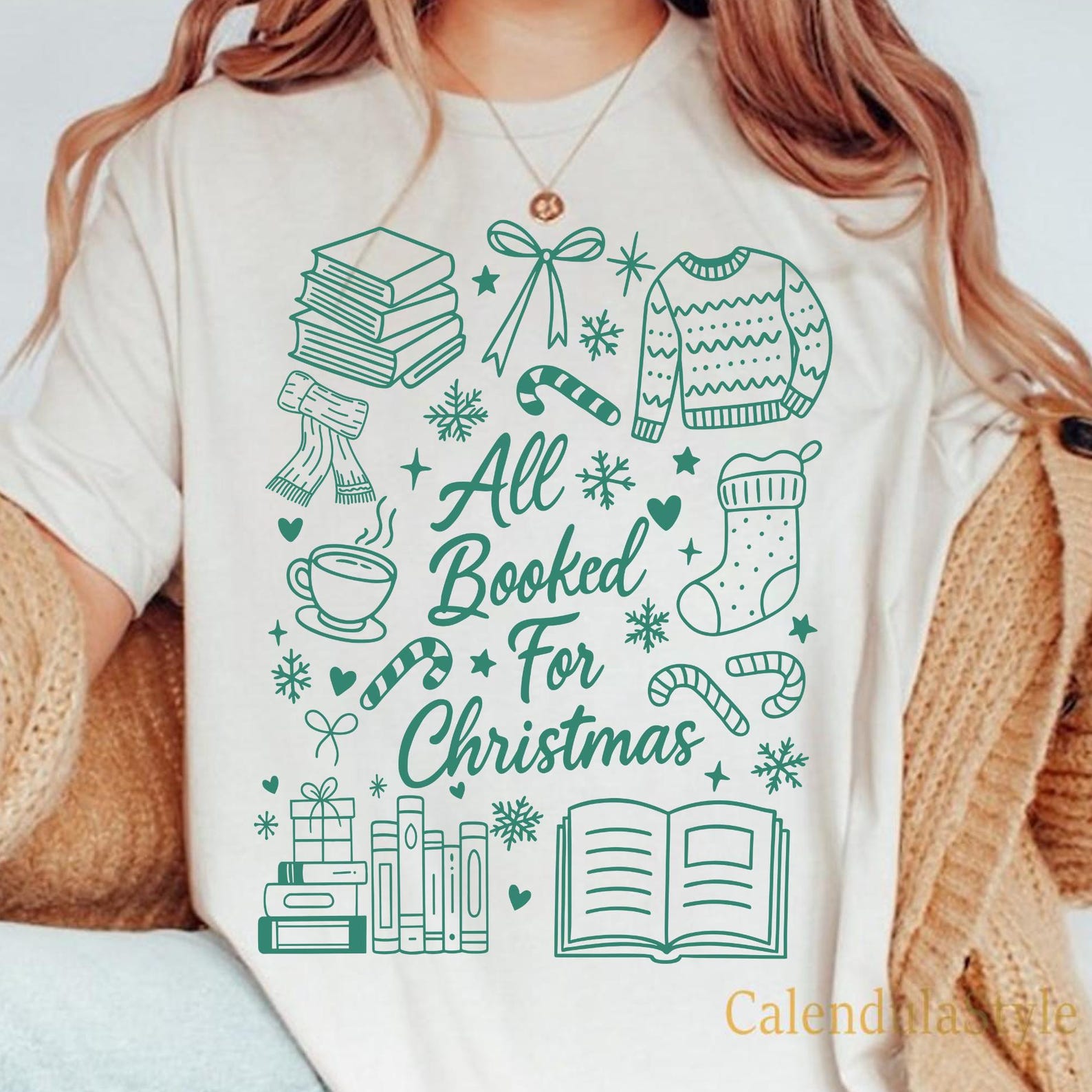 All Booked for Christmas Shirt, Christmas Teacher Tee, Gift for Teachers, Christmas Books Shirt, Librarian Gift, Merry Bookmas Tee S