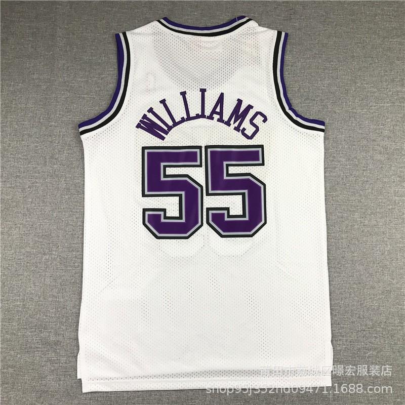 Męska Damska Koszulka do Koszykówki Sacramento Kings Retro Williams 55 Fox 5 Webber Bezrękawnik Treningowy Odzież Sportowa