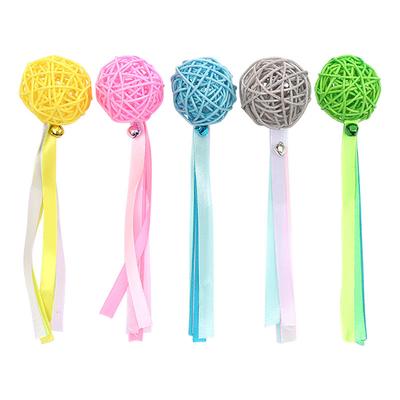 New Colored Rattan Ball Tassel with Bell Cat Toy, Self Fun Interactive Play Cat Toy, Wear-resistant, Bite Resistant, Easy To Clean, Pet Chew Toy