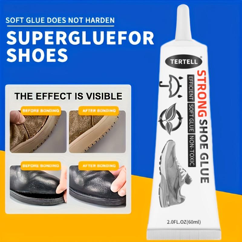 60ml Strong Shoe Repair Glue, Artistic Craft Adhesive for Leather,  Non-Toxic, High-Temperature Resistant, Transparent, Hand-Safe, Plastic Material
