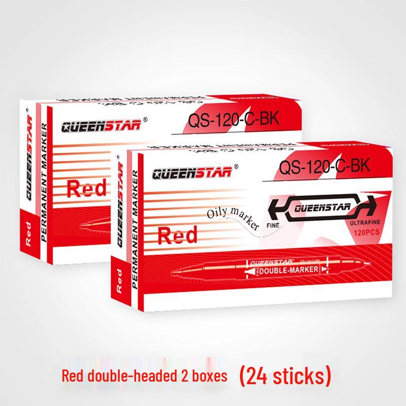 Compact Double-Ended Oil-Based Marker Pen Set - Black, Blue, Red Fine Liner, Quick-Drying & Fade-Resistant for Art & Painting