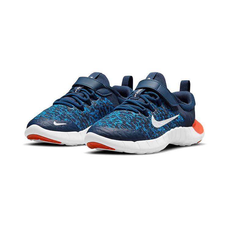 Nike Free RN 2021 Low Top Kids Running Shoes Kids Sneakers Blue Orange CZ3996-410