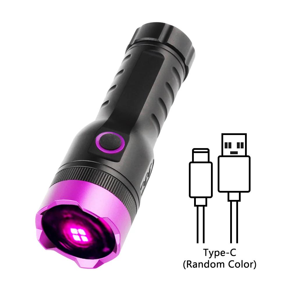 40W 4-core 365nm UV Flashlight Black Mirror 2-Mode Purple Light Ultra Viole Torch Pet Urine Stains Bed Bug Scorpions Detector