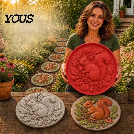 Concrete Casting Molds Silicone Stepping Stone Mold, Hummingbird/Squirrel/Turtle/Owl/Fox/Butterfly/Frog Paver Molds, Reusable Easy DIY Project