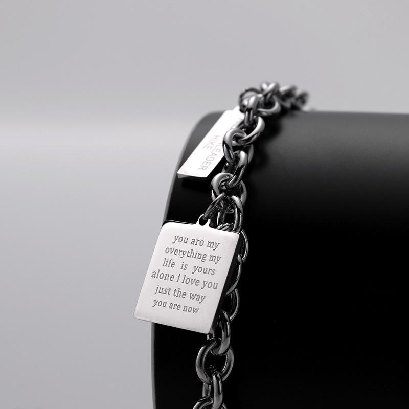 Exaggerated Double-layer English Letter Nameplate Chain Necklace Ins Trendy Niche Hip-hop Short Collarbone Chain