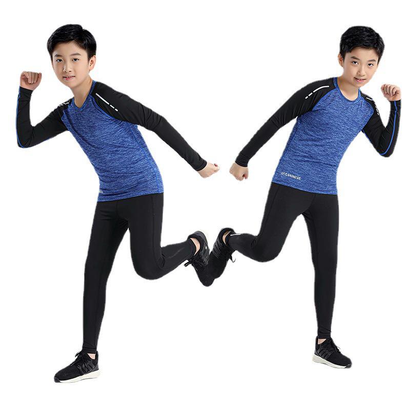 Kids' Quick-Dry Sports Compression Set: Summer Thin Long Sleeve and Pants