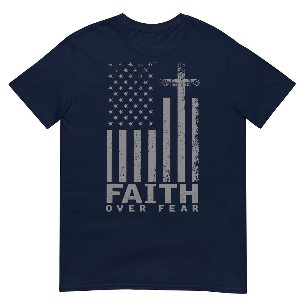 America Pride Us Flag Faith Over Fear Prayer TShirt S