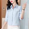 Mom Shirt for Women In Spring Nine-point Sleeve Top New Single-breasted Shirt Temperament Commuter Shirt