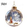 Garden Holiday Ornaments Glowing Christmas Story Ornament, Light-Up 3D Hanging Ball with Warm LED, Mini Decorative Spheres for Holidays Scene