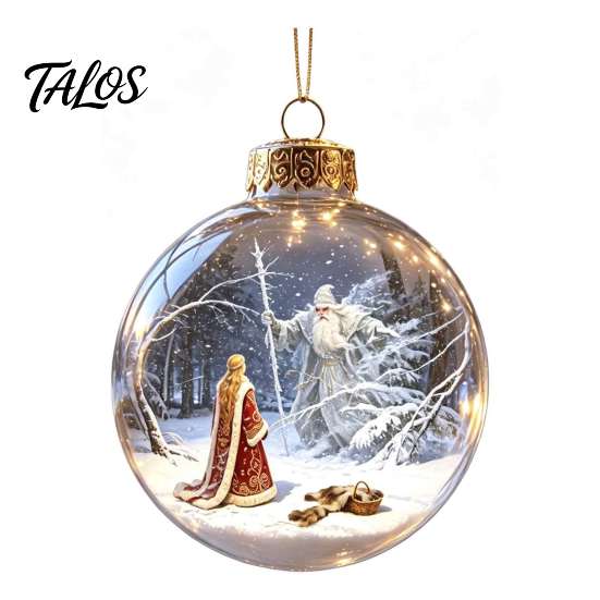 Garden Holiday Ornaments Glowing Christmas Story Ornament, Light-Up 3D Hanging Ball with Warm LED, Mini Decorative Spheres for Holidays Scene