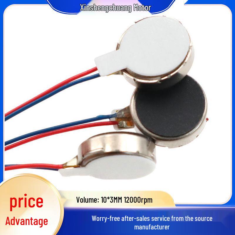 Miniature 10*3MM 3V Flat Motor for Massager, Tooth Cleaner, DC Button Vibration