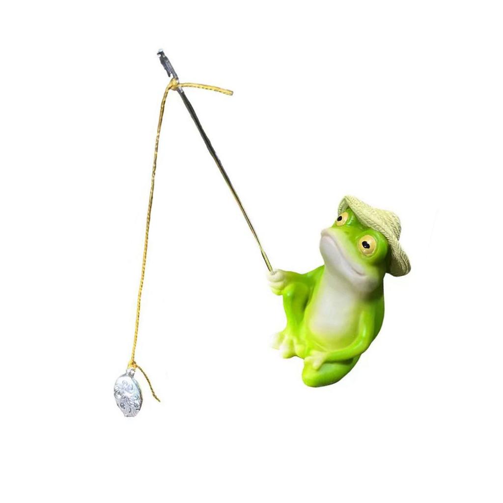 Funny Frogs Panda Fishing Statue Ornament Resins Sculpture for Garden Landscape Decorative Outdoor Animal Figurine Gift